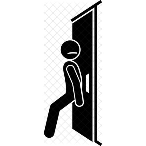 Man Hiding Behind Door Icon Download In Glyph Style