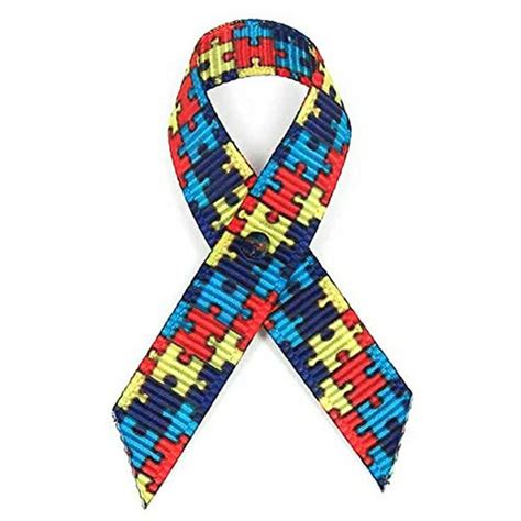 Autism Fabric Awareness Ribbons Bag Of 250 Fabric Ribbons W Safety