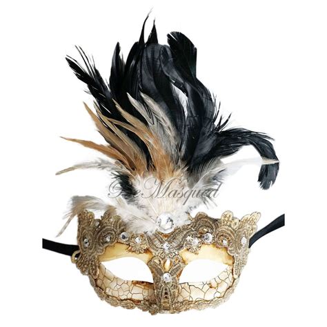 Bemasqued Ivory Feather And Lace Venetian Mask Women One Size Unisex