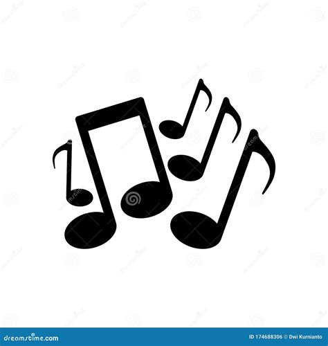 Vector Silhouette Tone Music Icon Musical Tones Stock Vector