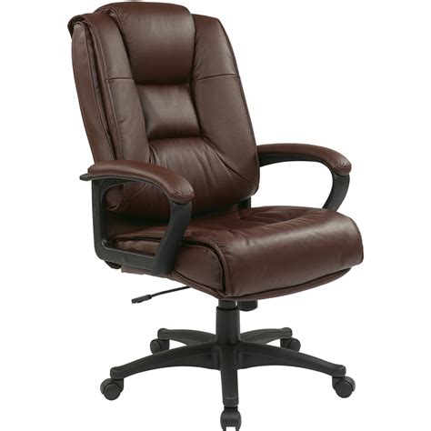 Office Star Ex5162 Deluxe High Back Executive Leather Chair Leather