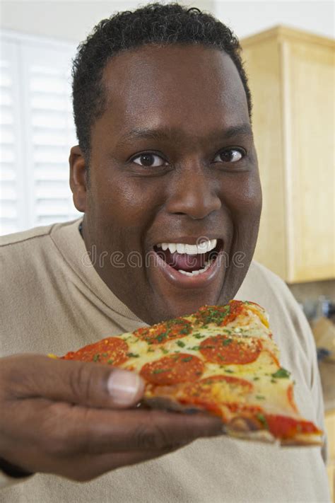 Eating Contest Pizza Fat Man Eating Fast Food For Overweight Person Stock Image Image Of