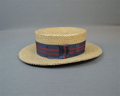 Vintage Mens Straw Hat Size 7 18 Early 1900s To 1920s Etsy Mens