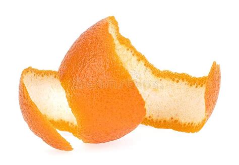 Fresh Orange Peel Isolated On White Background With Clipping Path