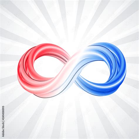 3d Infinity Symbol Colorful Infinity Icon White Grey Light Rays