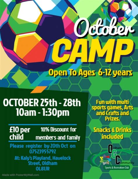 Copy Of Summer Soccer Camp Flyer Postermywall