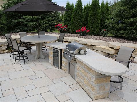 Outdoor food prep station for small spaces. Outdoor Kitchens & Bars | Stone Additions | Lemke Stone