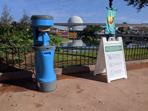 Portable Hand Wash Stations Around World Showcase Theme Park Professor