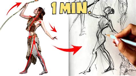 Draw Any Pose In Minute Gesture Drawing Practice Youtube