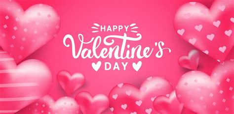 Premium Vector Valentines Day With Pink Heart Background