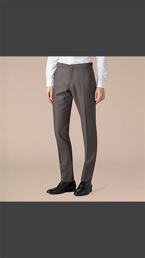 Slim Fit Wool Mohair Trousers Burberry