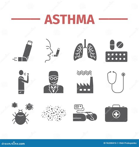 Asthma Symptoms And Causes Infographic Elements Asthma Triggers Vector