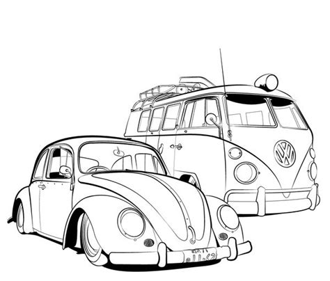Sketch Volkswagen Beetle Coloring Pages