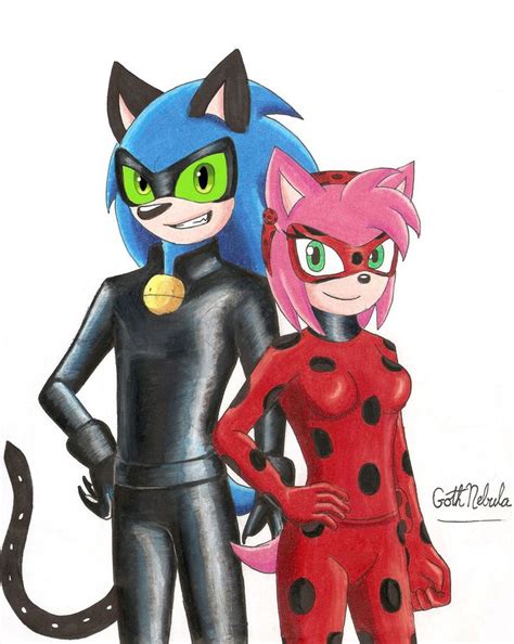 Miraculous Ladyrose And Cat Sonic By Gothnebula In 2023 Sonic