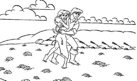 Ariel And Prince Eric Coloring Pages To Download And Print