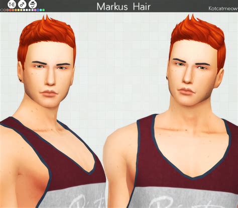 Sims 4 Hairs Kot Cat Markus Hair Retextured