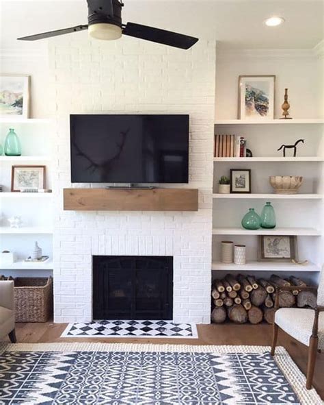 30 Stunning White Brick Fireplace Ideas Part 1 Simple Fireplace