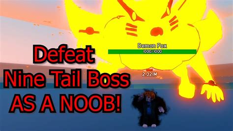 How To Defeat Nine Tail Boss Easy As A Noob Anime Fighting Simulator