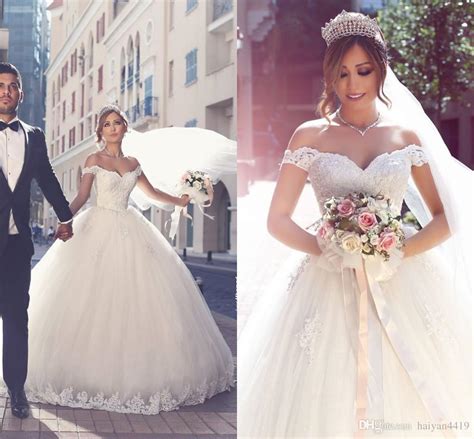 2016 New Modest Arabic Wedding Dresses A Line Sweetheart Cap Sleeves