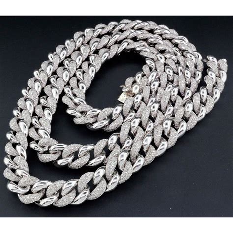 Jewelry For Less Diamond Miami Cuban Chain Mens 925 Sterling Silver