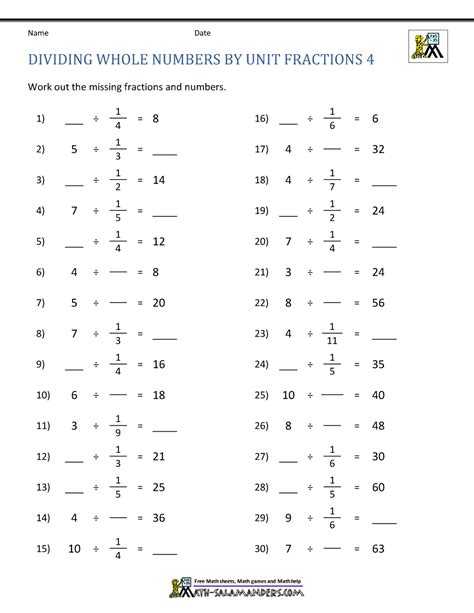 Dividing Whole Numbers By Unit Fractions 11 10 Answer Key Roger Brent