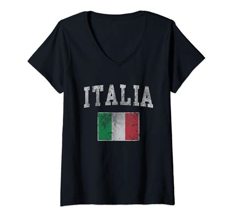 womens vintage italia italian flag italy italiano v neck t shirt clothing