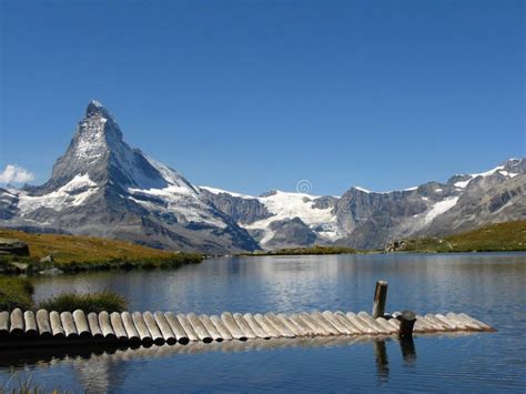 Matterhorn Lake View Switzerland Stock Photo Image Of Reflection