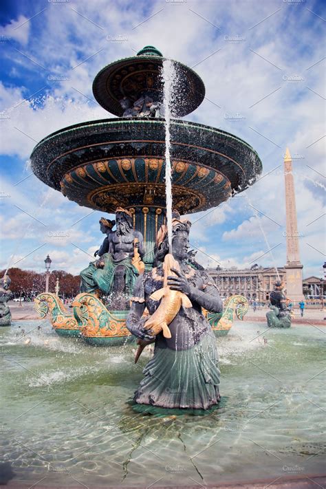 Fountain In Jardin Des Tuileries High Quality Architecture Stock
