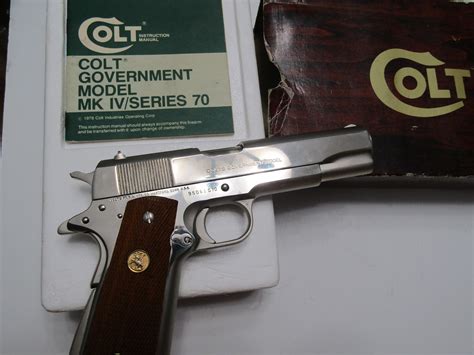Sold Price Colt Mkiv Series 70 Nickel 45 Hand Gun Invalid Date Est
