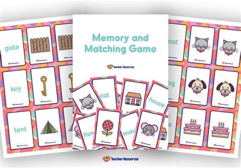 Memory Matching Game K 3 Teacher Resources