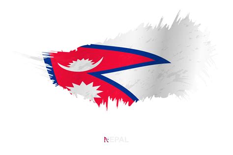 Flag Of Nepal In Grunge Style With Waving Effect 13402595 Vector Art At Vecteezy
