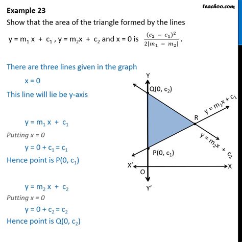 Example 23 Show That Area Of Triangle Formed By Y M1x C1