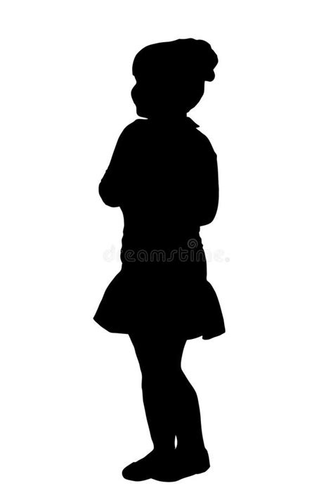 Silhouette Of A Little Girl Stock Vector Illustration Of Figure