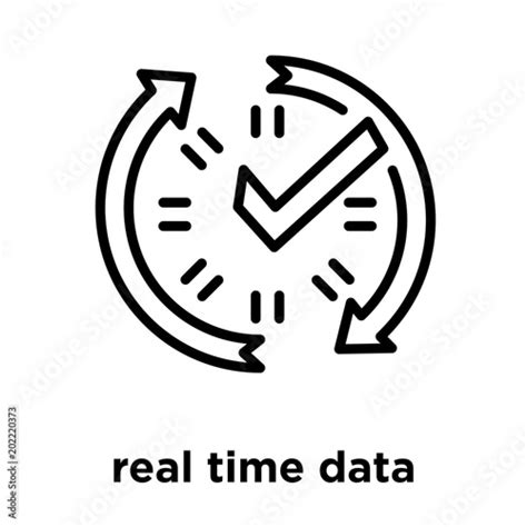 Real Time Data Icon Isolated On White Background Stock Image And