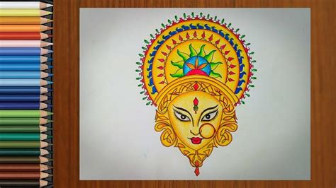 Drawing Durga Maa Durga Puja Festival Drawing Easy Navratri