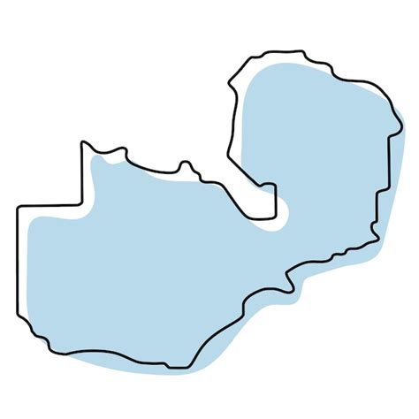 Mapa De Contorno Simple Estilizado Del Icono De Zambia Mapa De Croquis