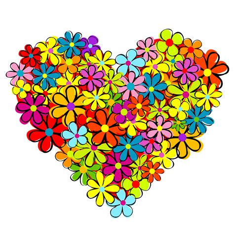 heart made of flowers clip art library