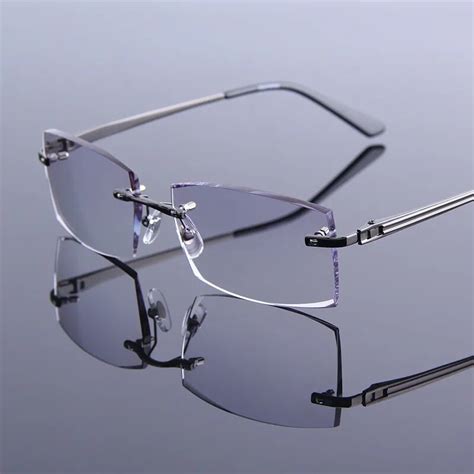 buy ultralight alloy rimless men s anti fatigue reading glasses high grade