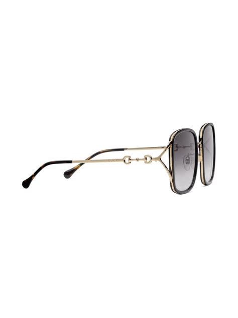 Gucci Eyewear Horsebit Square Frame Sunglasses Farfetch