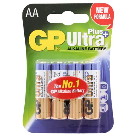 Gp Batteries Ultra Plus Alkaline Aa Batteries Pack Of 4 Cell Pack