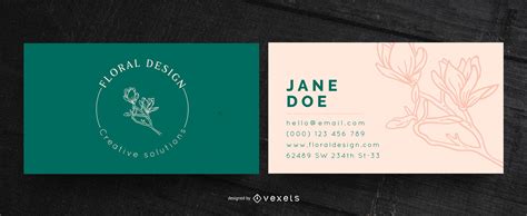 floral design business card vector download