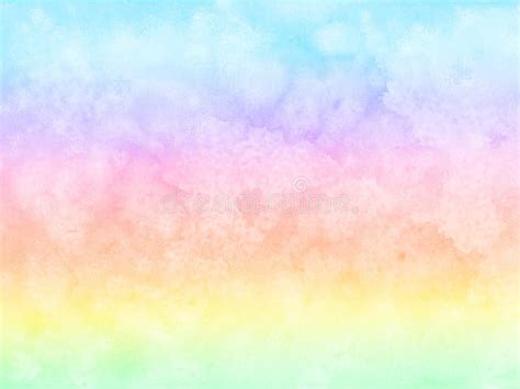 Abstract Rainbow Pastel Watercolor Background Stock Illustration