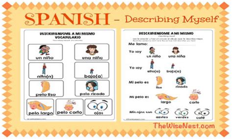 Break out of your shell with these insider tips on spanish introductions! Spanish - Describing Myself - The Wise Nest