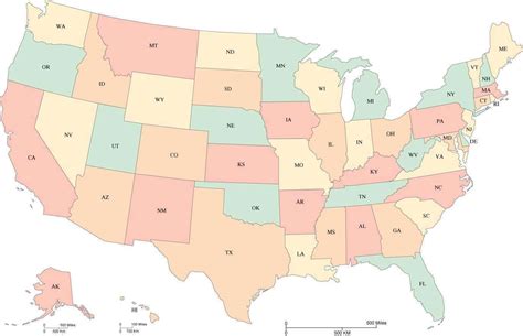 Usa Map States Color Names Projectrock Riset