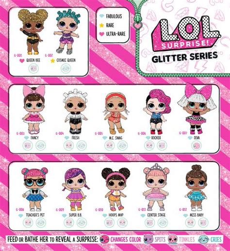 Lol Surprise Glitter Series Doll Checklist List Lol Dolls Free Kids