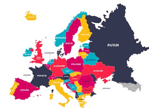 Mapa De Europa Con Nombres Y Divisi N Pol Tica En Pdf Gratis