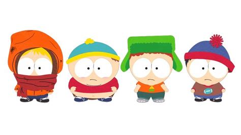 The South Park Characters Are Wearing Winter Hats And Scarves All In