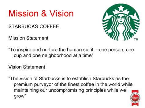 Starbucks Mission And Values Slideshare