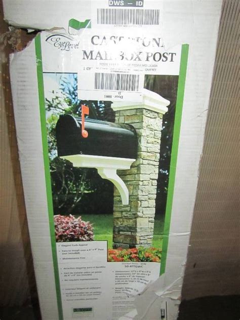 Eye Level Gray Stacked Stone Brace And Curved Cap Mailbox Post Mn