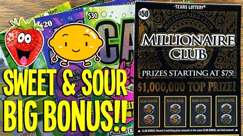 💲💲 Big Bonus W Sweet And Sour Combo 💰 190 Texas Lottery Scratch Offs Youtube